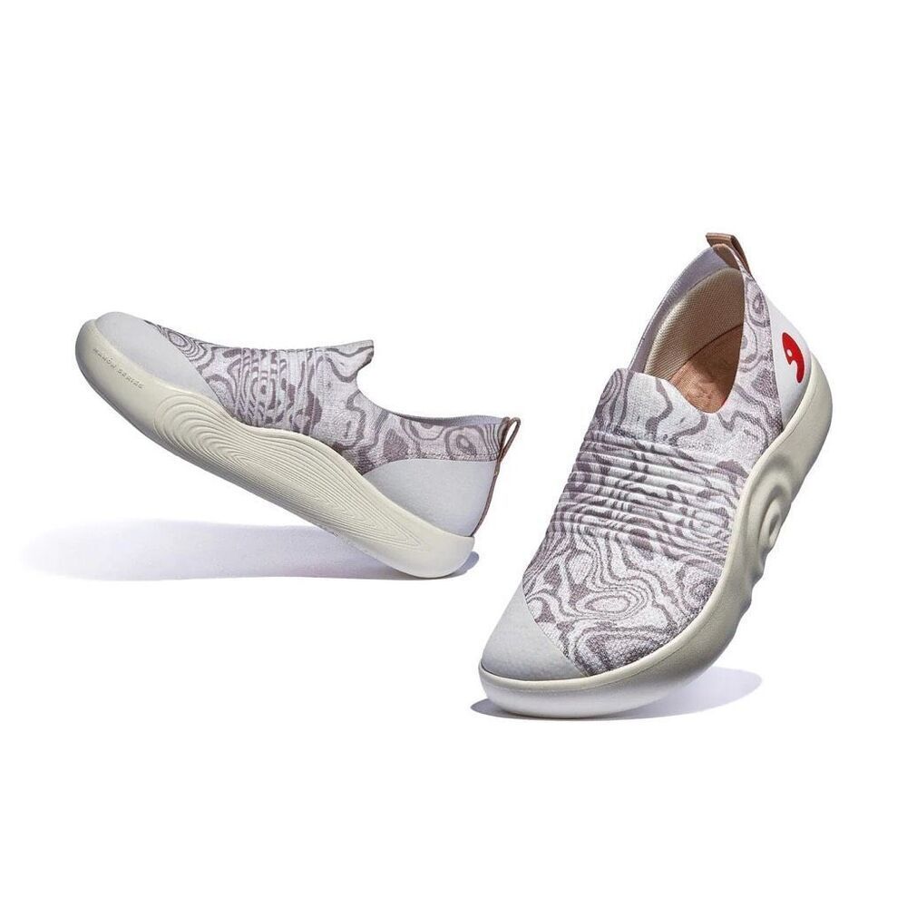 UIN Women's Slip On Walking Shoes Comfort Sneaker (FLOWING TERRACES) 133